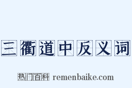 三衢道中反义词是什么意思的图片